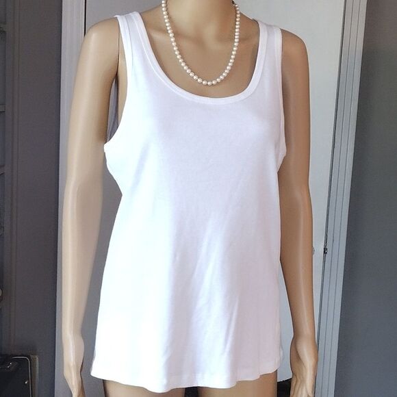 Two Tank Tops, Women's Size XL Josephine Chaus (Black) and Talbots (White) Tanks - Picture 10 of 16